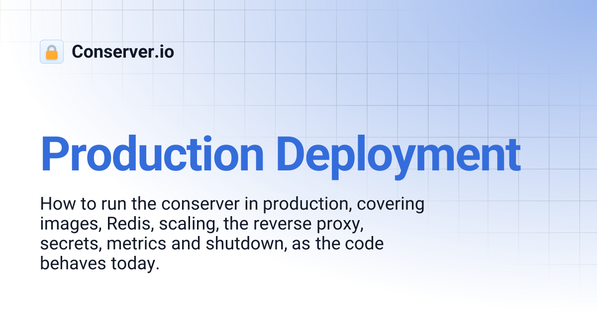 Production Deployment | Conserver.io